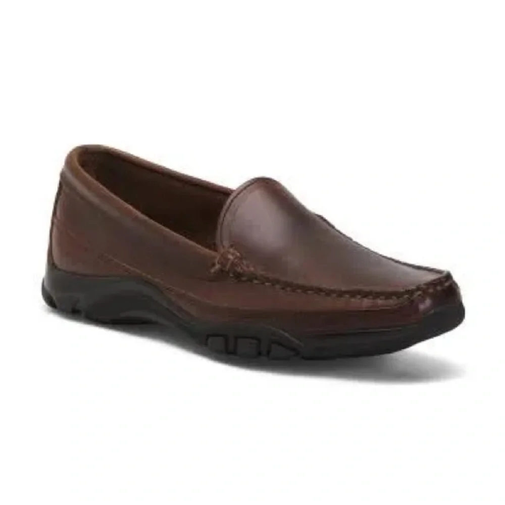 Men's Allen Edmonds Boulder Driving Moccasin Loafers Brown Leather Size 9.5D